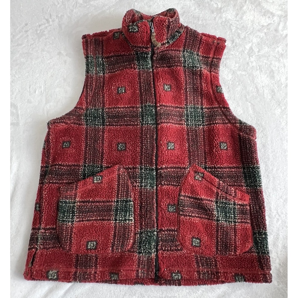 Royal Robbins Vest‎ Womens Sz Med Red Flannel Plaid